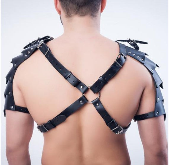 Corset Masculino de Placer: Arnés de Hombros de Cuero