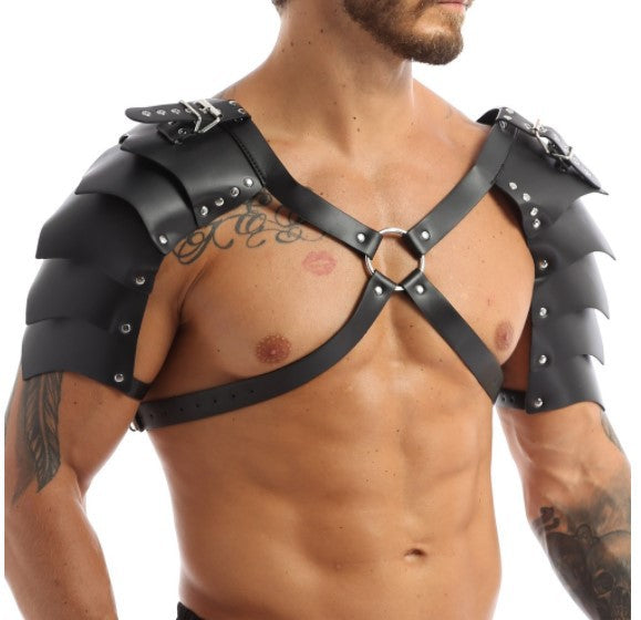 Corset Masculino de Placer: Arnés de Hombros de Cuero