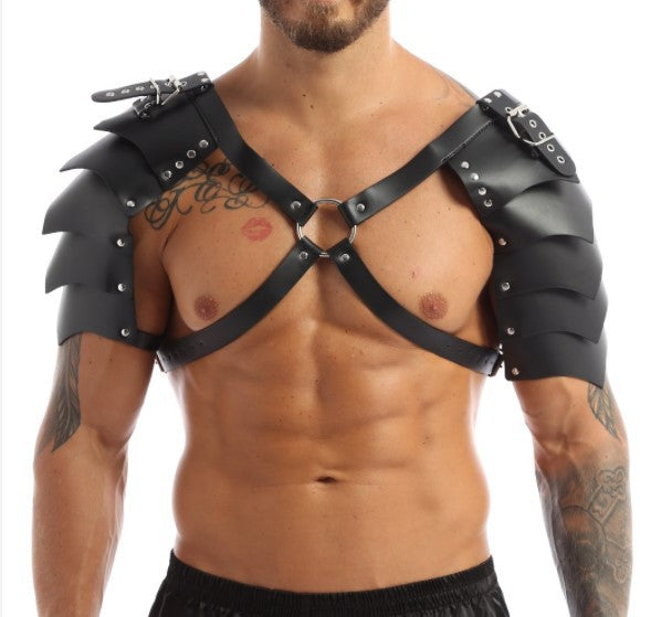 Corset Masculino de Placer: Arnés de Hombros de Cuero